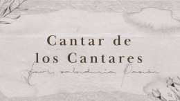 Cantares: Un Amor Maduro